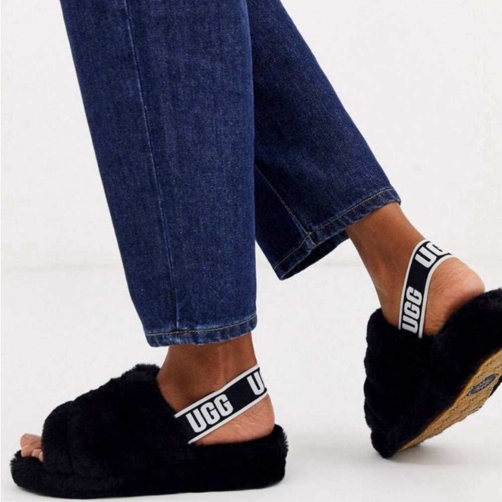 UGG Black Fluff Yeah slippers